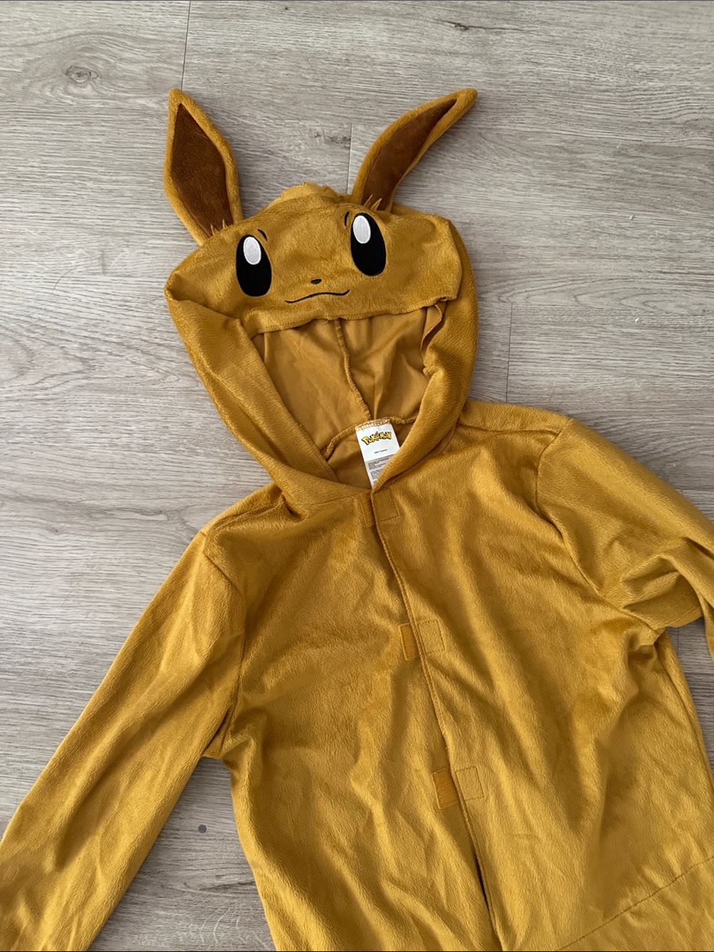 Pokemon Eevee Inspired Brown Hooded Onesie Kids Costume - 10/12